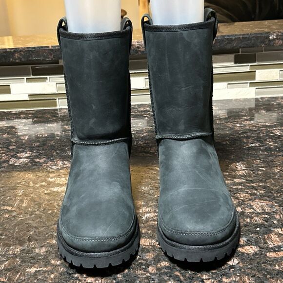UGG Mens Courtland Weather Black Leather Waterproof Boots Size 8 STORE MODEL - Picture 8 of 16